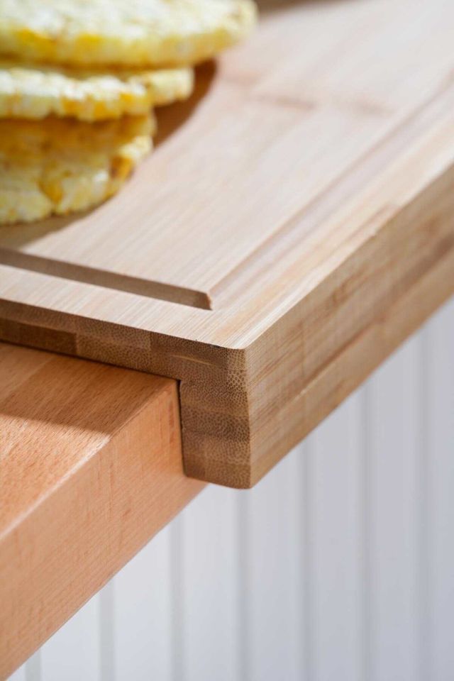 Vadi Bambu Tezgah Üstü Kesme Tahtası  – Doğal Ahşap Kaydırmaz Mutfak Doğrama Tahtası