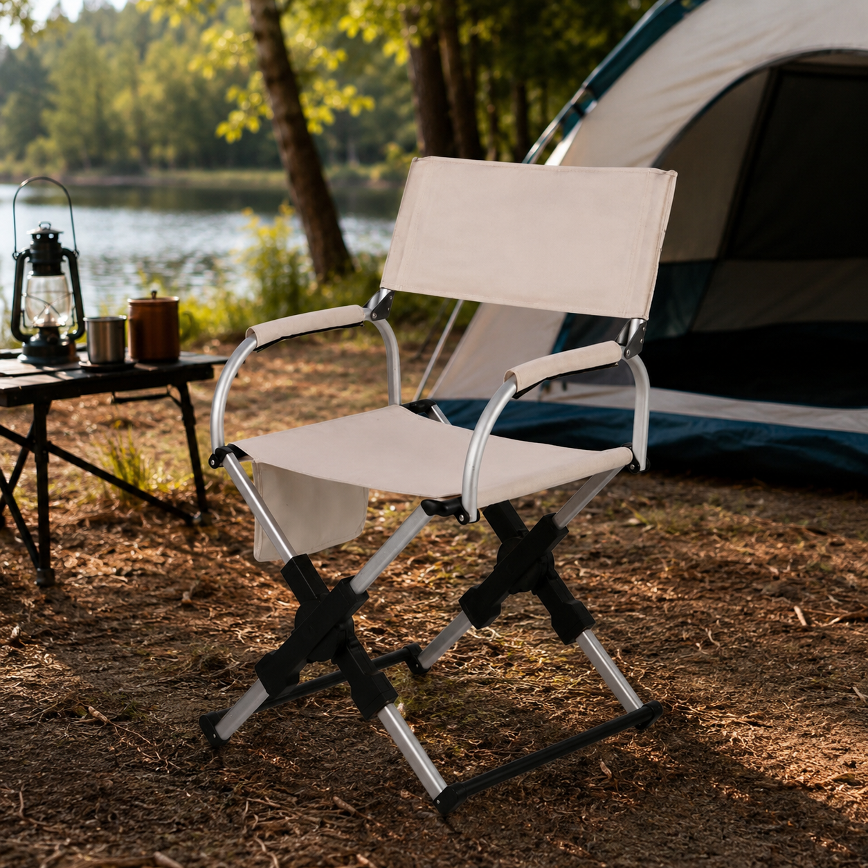 Katlanabilir Kamp Sandalyesi Kollu Outdoor Piknik Balıkçı Yönetmen Tipi Kamp Koltuğu