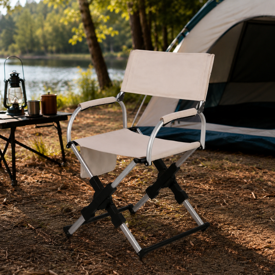 Katlanabilir Kamp Sandalyesi Kollu Outdoor Piknik Balıkçı Yönetmen Tipi Kamp Koltuğu