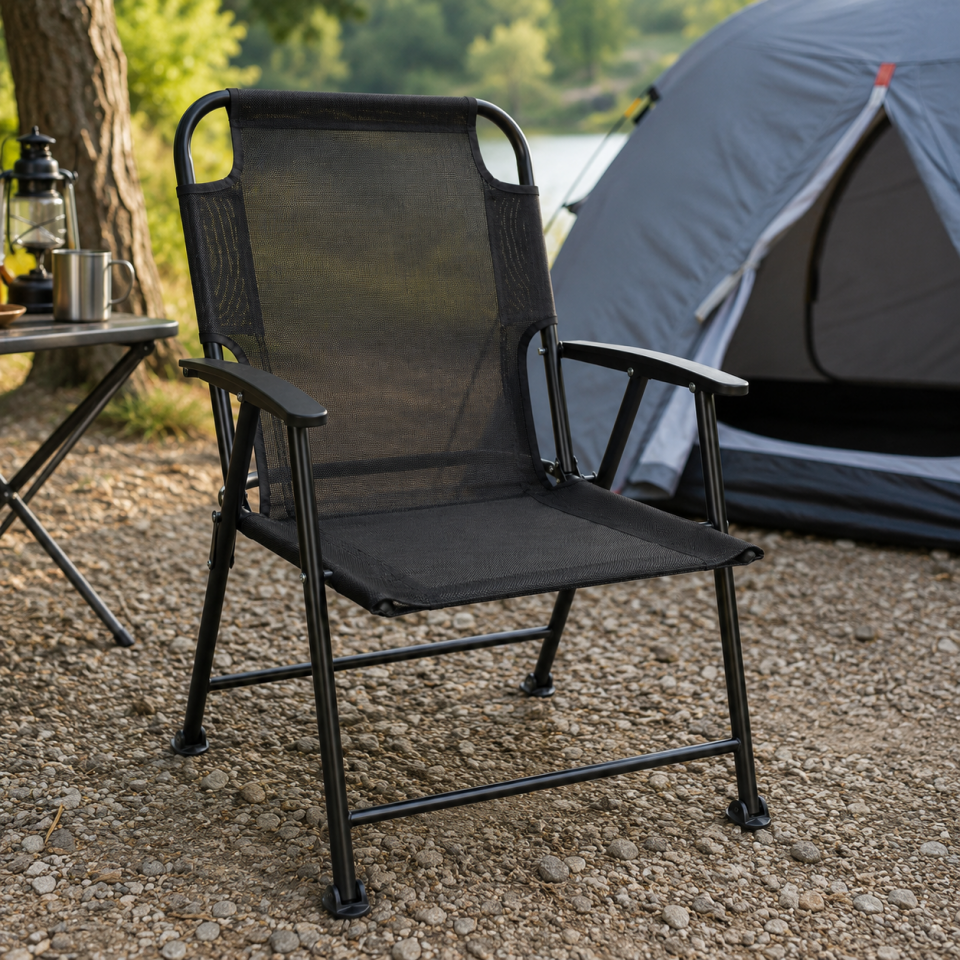 Katlanabilir Fileli Kamp Sandalyesi Outdoor Piknik Bahçe Balıkçı Kamp Koltuğu