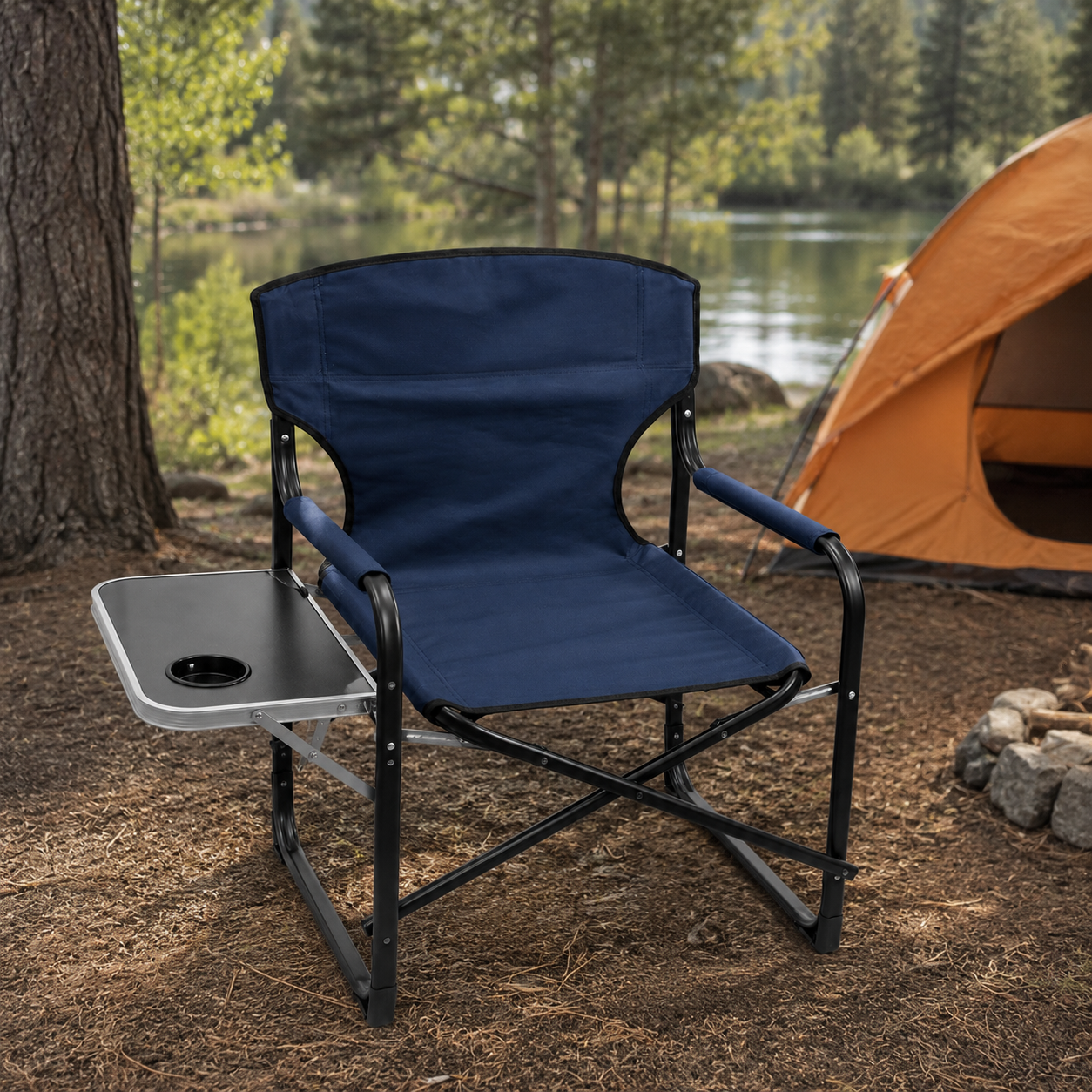 Yan Masalı Katlanabilir Kamp Sandalyesi Bardaklıklı Outdoor Piknik Balıkçı Koltuğu