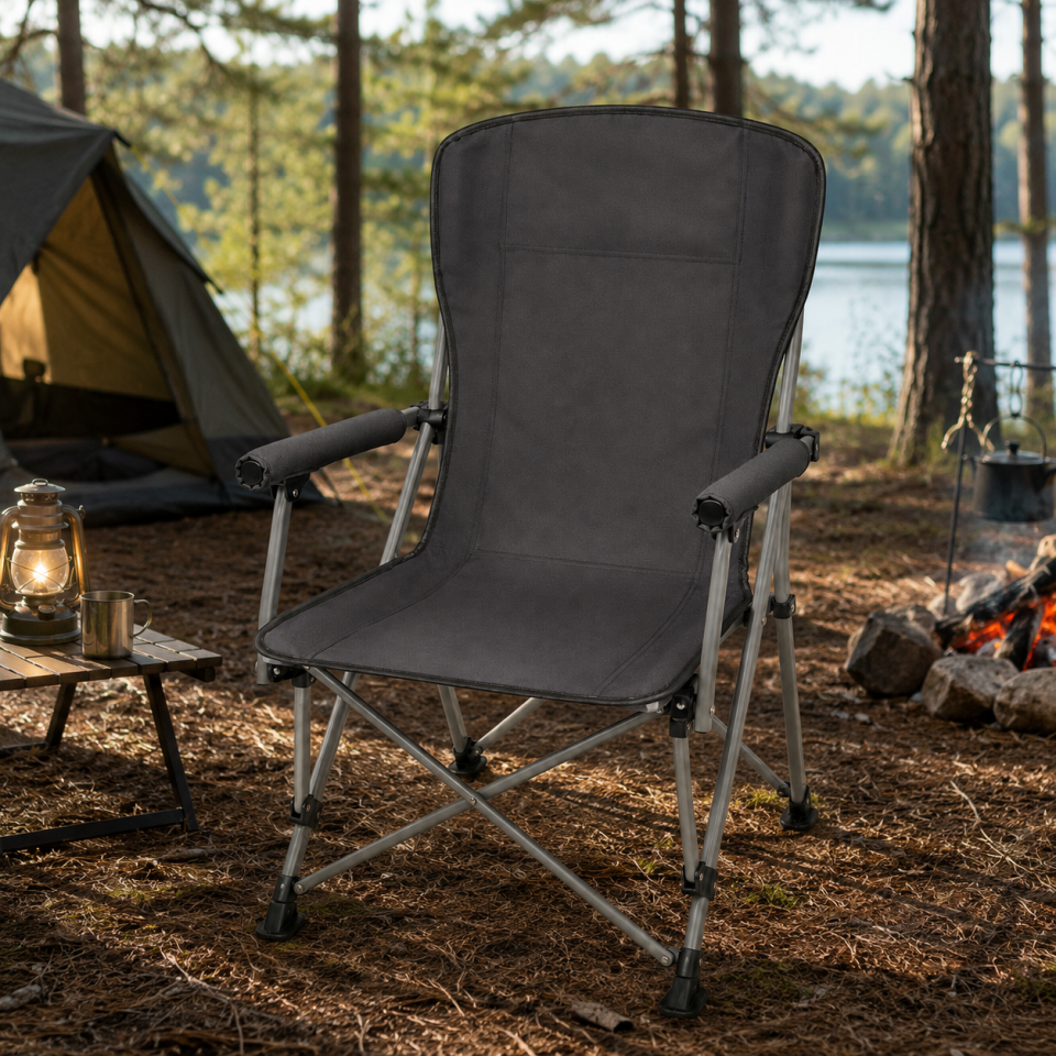 Yüksek Sırtlı Katlanabilir Kamp Sandalyesi Outdoor Piknik Balıkçı Bahçe Koltuğu