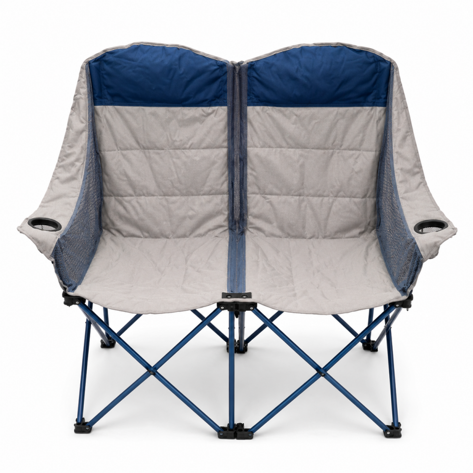 2 Kişilik Katlanabilir Kamp Sandalyesi Bardaklıklı Outdoor Piknik Bahçe Koltuğu