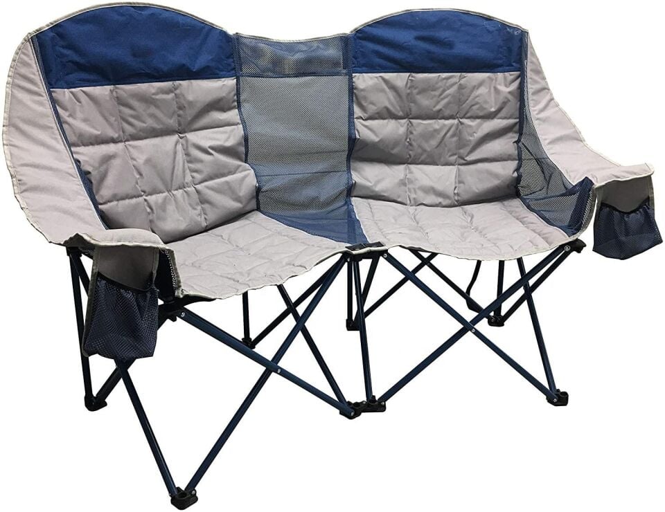 2 Kişilik Katlanabilir Kamp Sandalyesi Bardaklıklı Outdoor Piknik Bahçe Koltuğu