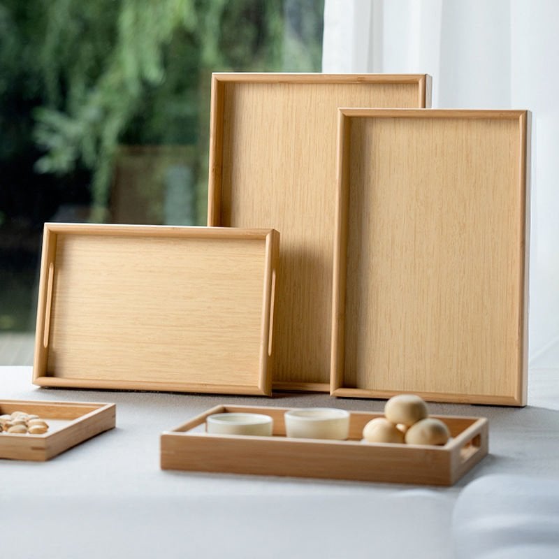 Doğal Bambu Servis Tepsi Seti 4’lü