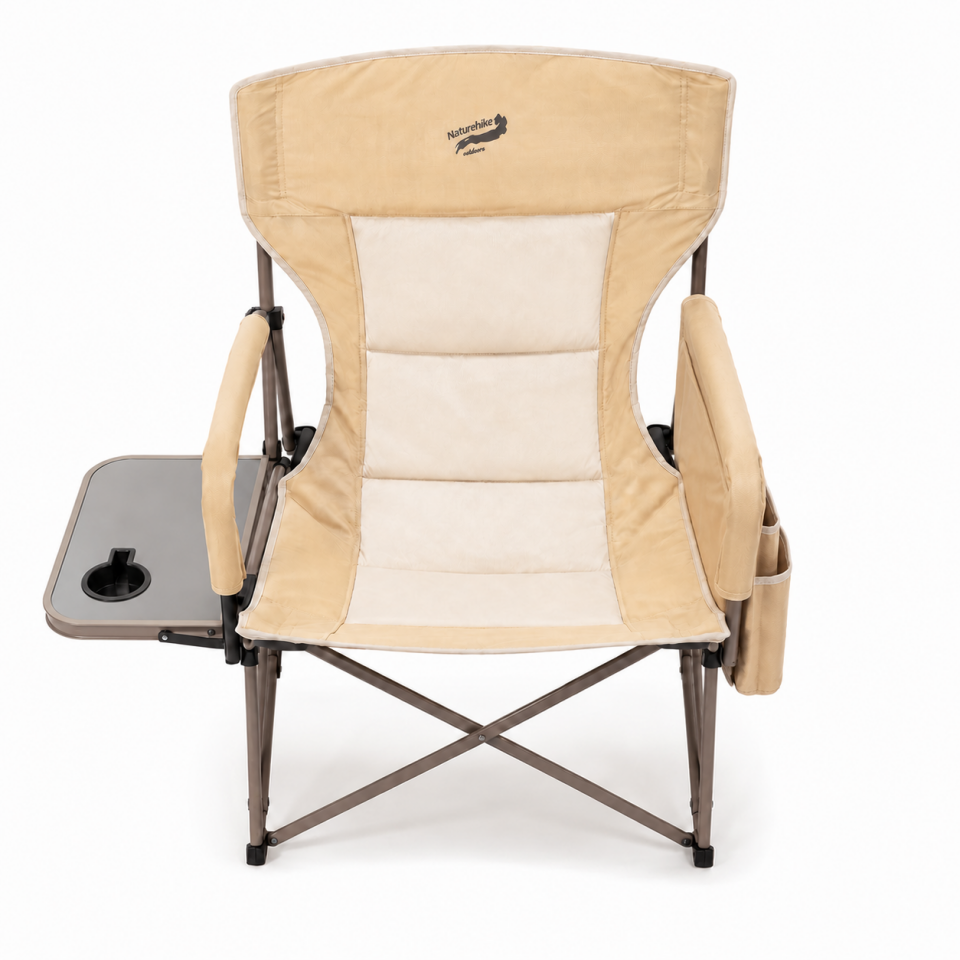 Katlanır Kamp Sandalyesi Yan Masalı & Bardaklıklı Fermuarlı Cepli Outdoor Sandalye