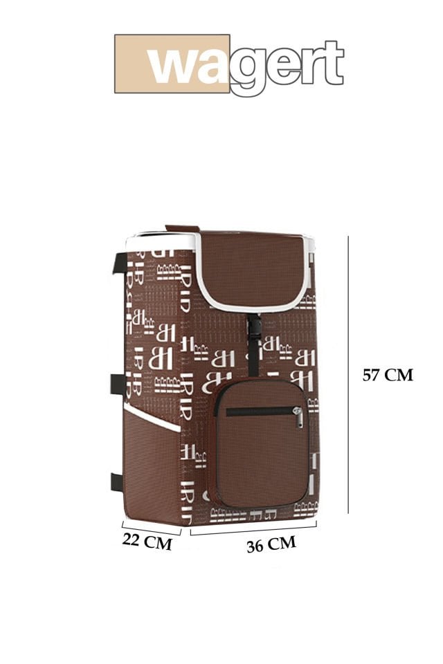 Su Geçirmez Pazar Arabası Torbası Kahverengi
