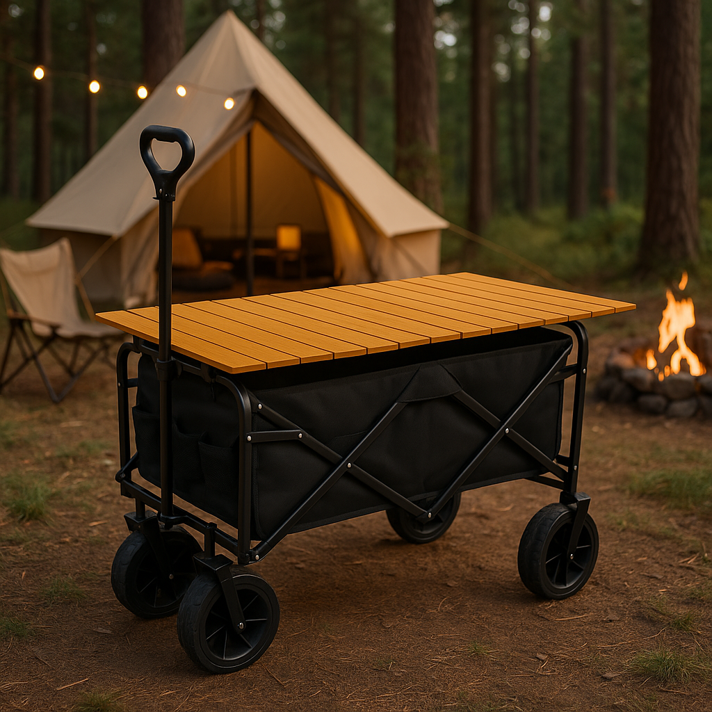 Katlanabilir Masalı Kamp Arabası – Alüminyum Gövdeli Taşıma Arabası Piknik ve Seyahat İçin
