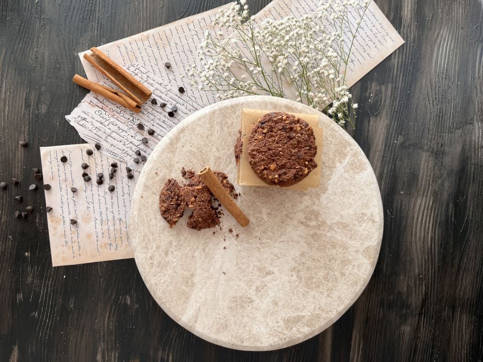 Ahşap Ayaklı Mermer Sunumluk 25CM