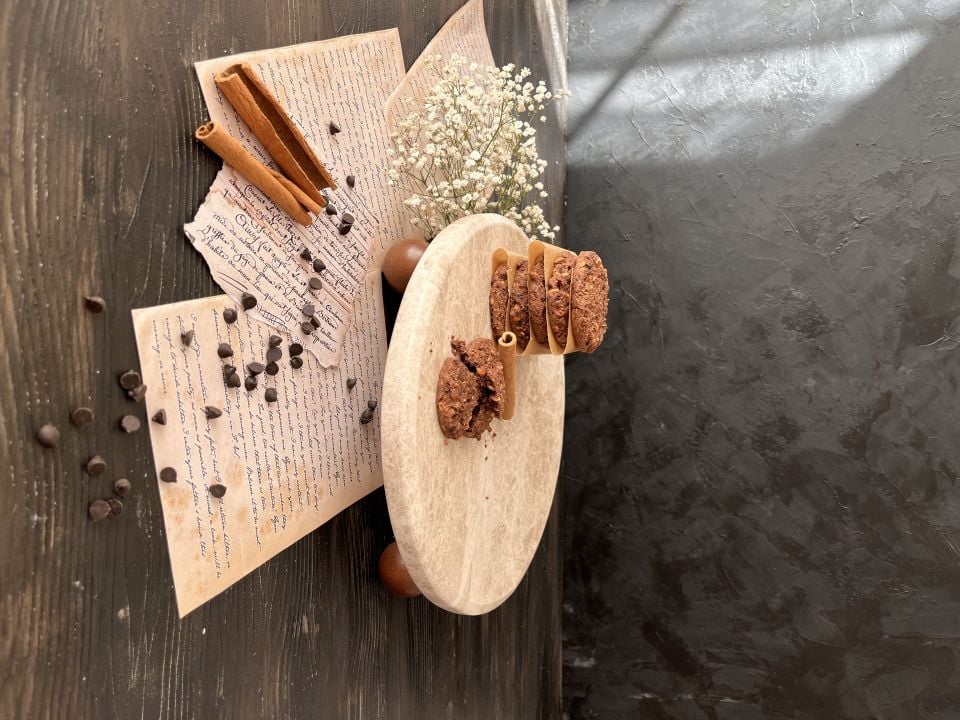 Ahşap Ayaklı Mermer Sunumluk 25CM