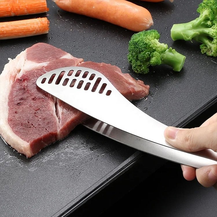 Paslanmaz Çelik Delikli Servis Maşası Makarna Salata Et Maşası