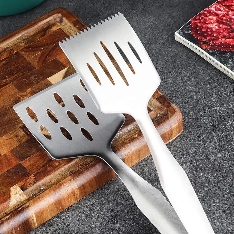 Paslanmaz Çelik Delikli Servis Maşası Makarna Salata Et Maşası