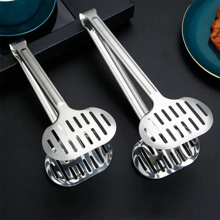 Paslanmaz Çelik Delikli Izgara Servis Kızartma Makarna Mutfak Maşası