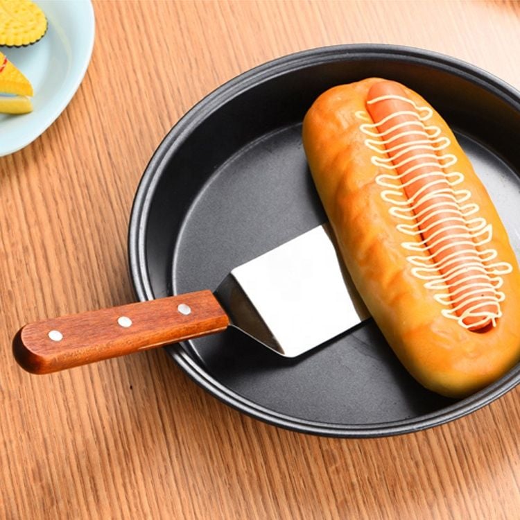 Ahşap Saplı Paslanmaz Çelik Spatula Pasta Tatlı Baklavacı Spatulası, Pizza Börek Dilimleyici