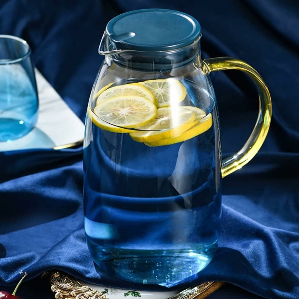 Blue Life 1500 Ml Borosilikat Isıya Dayanıklı Tombul Cam Sürahi