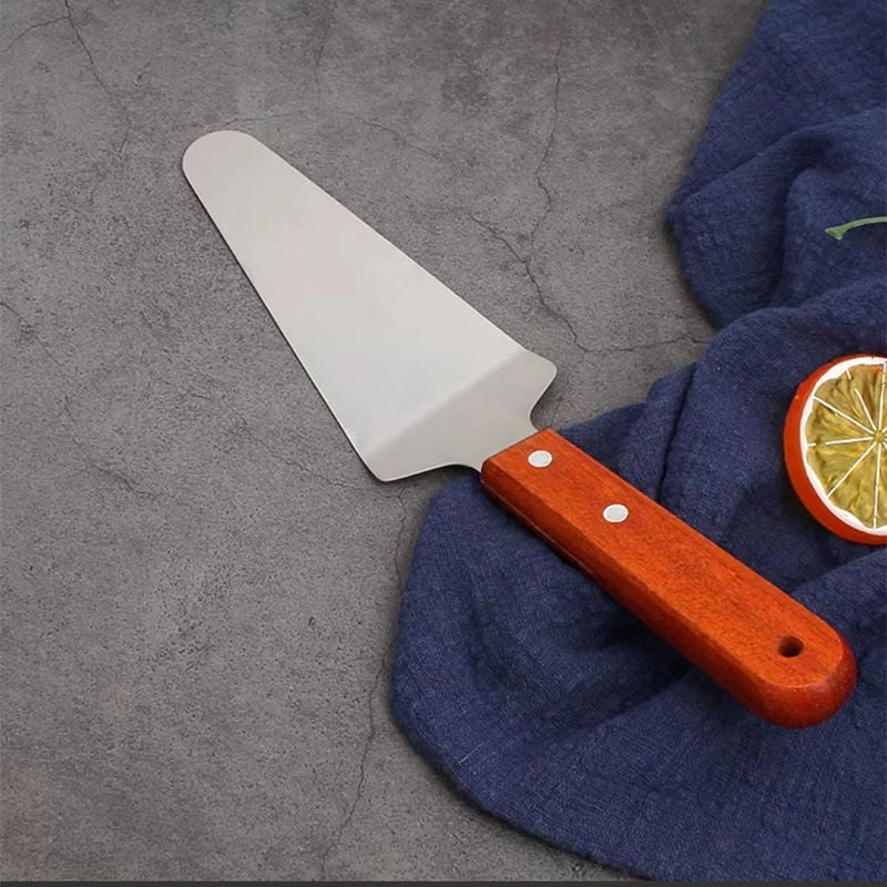 Ahşap Saplı Paslanmaz Çelik Spatula Pasta Tatlı Baklavacı Spatulası
