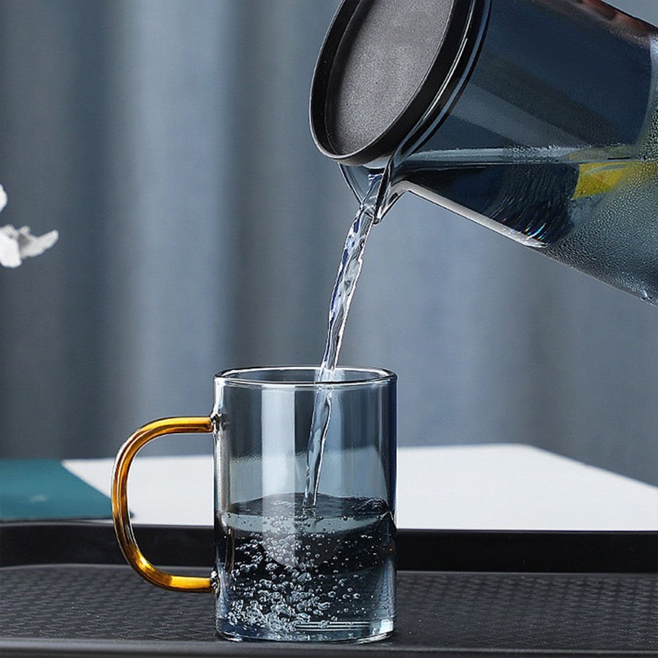 Dark Blue Borosilikat Isıya Dayanıklı Cam Sürahi 1500 ml