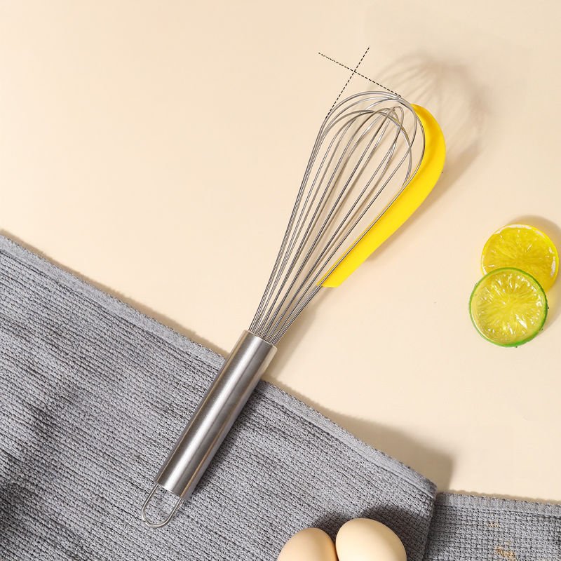 Silikonlu Paslanmaz Çelik Tel Çırpıcı Yumurtalık Sos Krema Karıştırıcı 25 cm