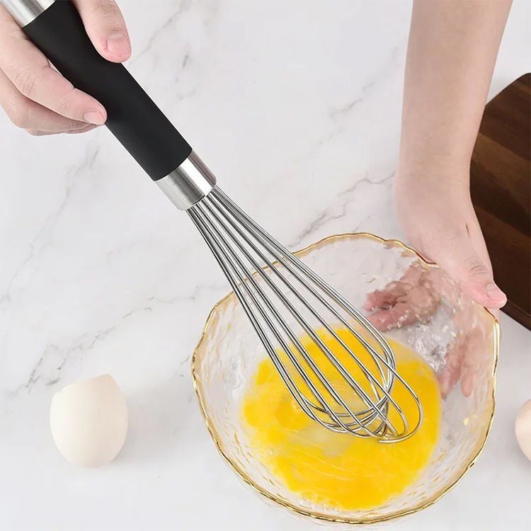 Silikon Saplı Paslanmaz Çelik Yumurtalık Sos Krema Çırpıcı Sos Karıştırıcı 35 cm