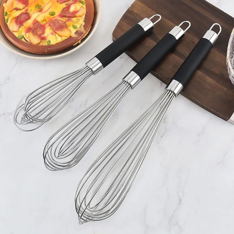 Silikon Saplı Paslanmaz Çelik Yumurtalık Sos Krema Çırpıcı Sos Karıştırıcı 40 cm