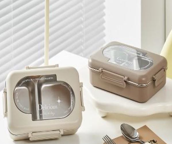 Sızdırmaz Kilitli Bölmeli Kapaklı Paslanmaz Çelik Yemek Kutusu Saklama Kabı