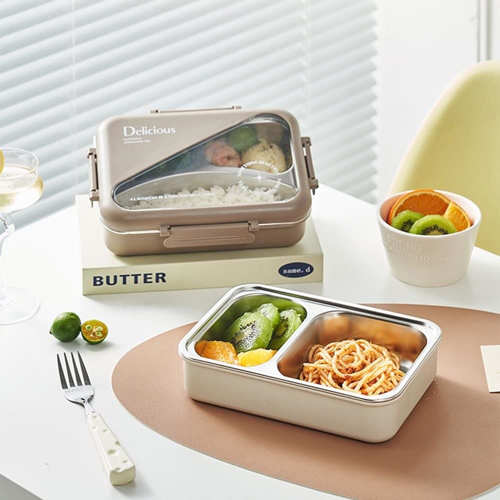 Sızdırmaz Kilitli Bölmeli Kapaklı Paslanmaz Çelik Yemek Kutusu Saklama Kabı