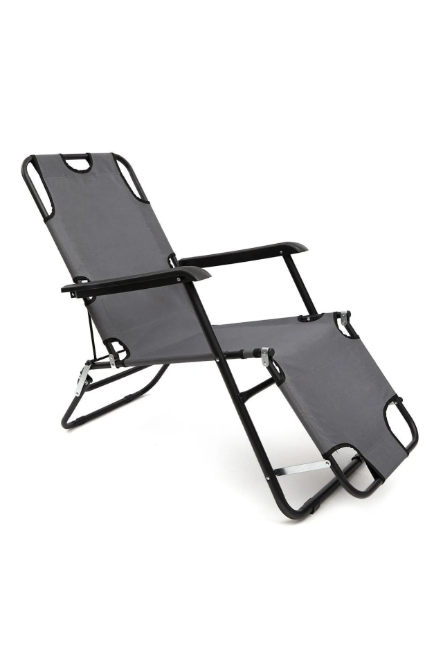 Outloft Katlanabilir Ergonomik Şezlong Tipi Rahat Bahçe Koltuğu Deniz Havuz Plaj Yatağı Mavi