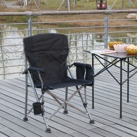 Outloft Katlanabilir Bardaklık ve Cepli Kamp Sandalyesi - Taşınabilir Outdoor Kamp Sandalyesi Turuncu