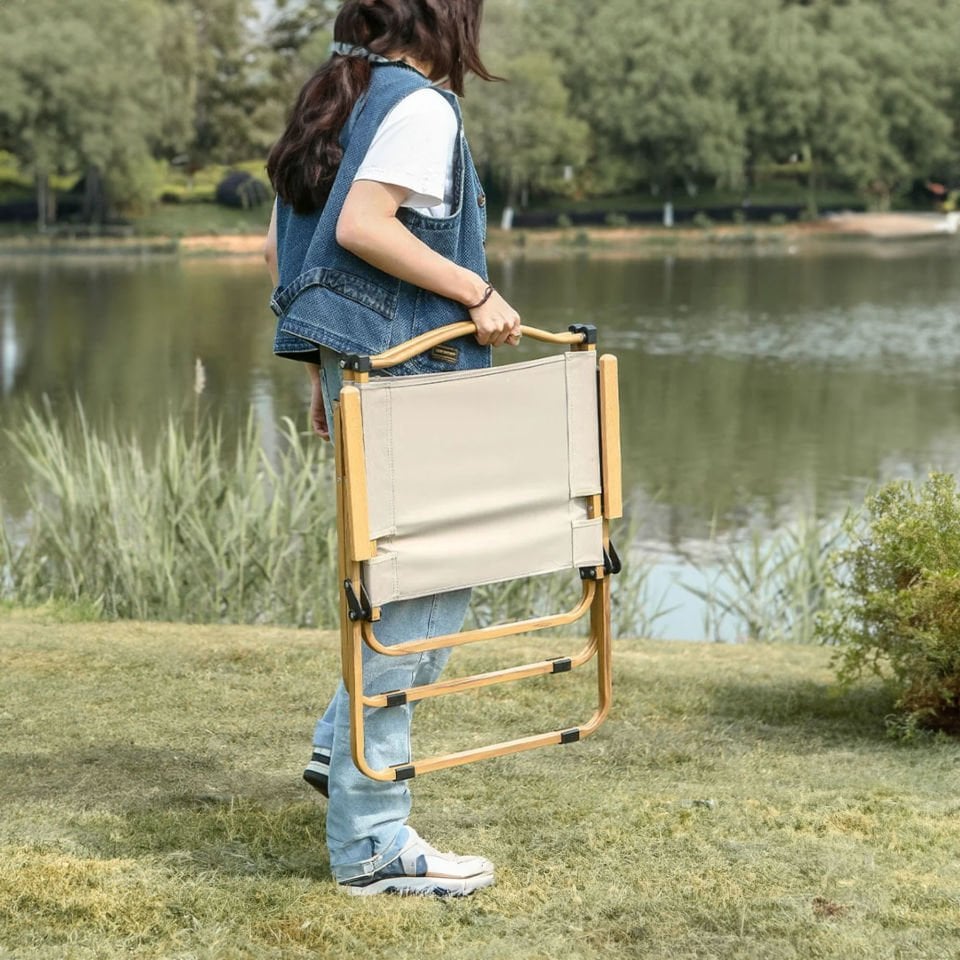 Outloft Katlanabilir Kamp Sandalyesi – Kollu, Taşınabilir, Rahat Bahçe ve Piknik Koltuğu Siyah