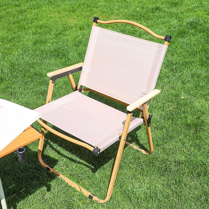 Outloft Katlanabilir Kamp Sandalyesi – Kollu, Taşınabilir, Rahat Bahçe ve Piknik Koltuğu Krem
