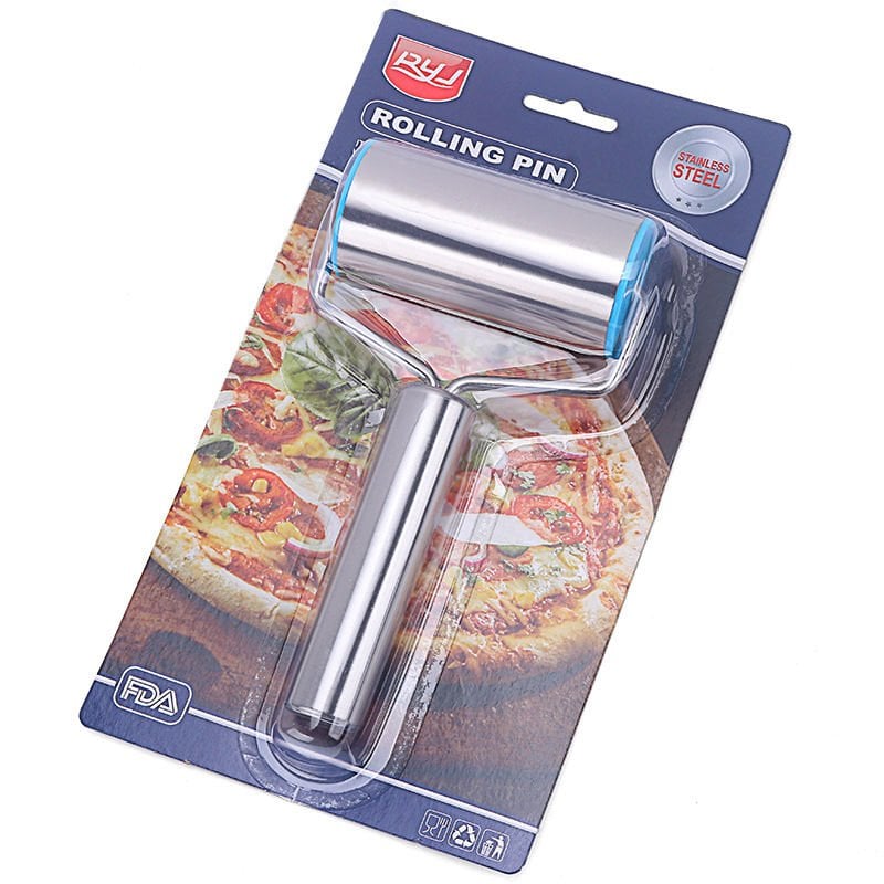 Metal Saplı Rulo Hamur Açıcı Merdane Pürüzsüz Oklava Pizza Börek Açma Silindir