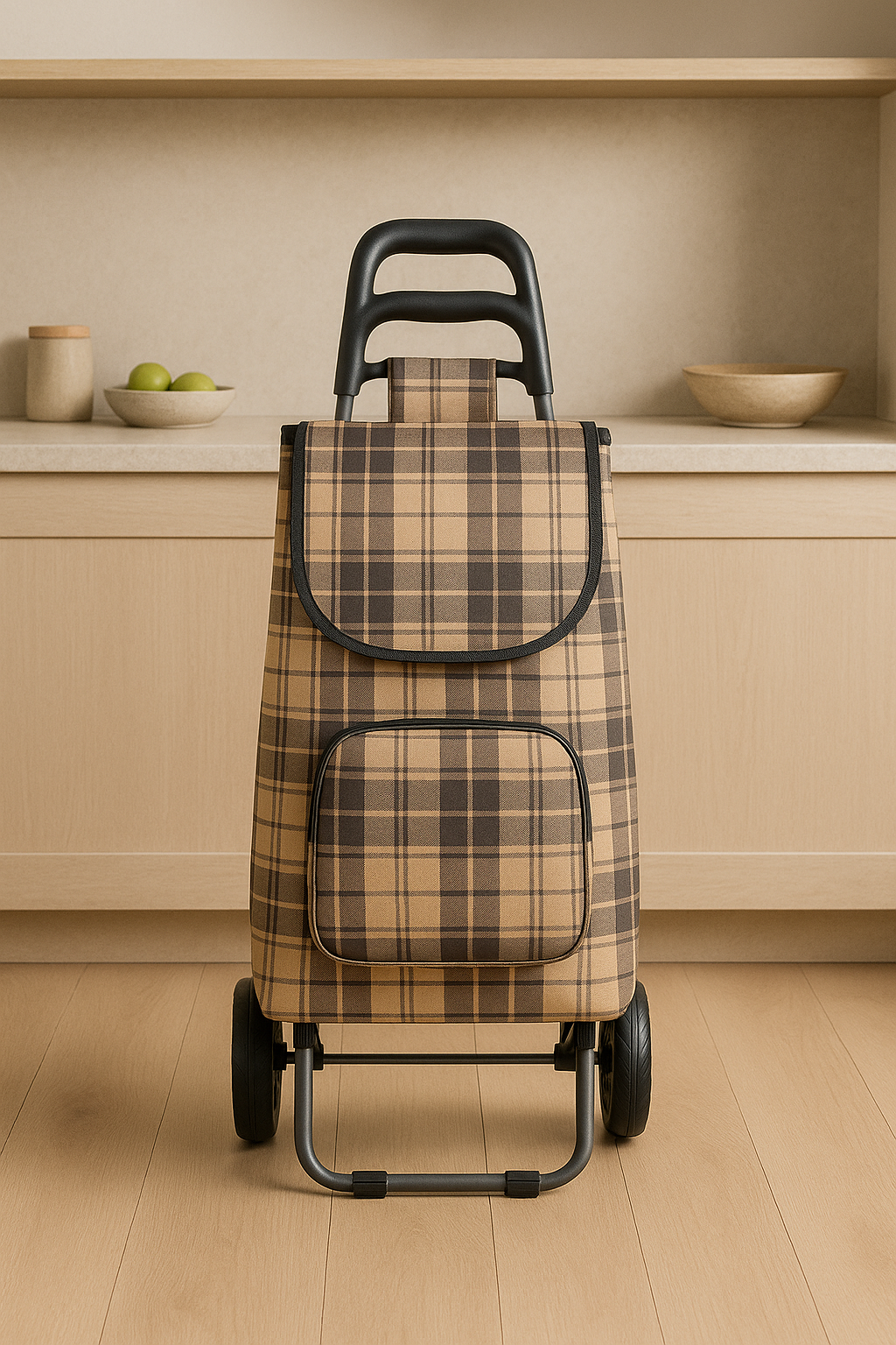 Katlanabilir Ses Yapmaz Tekerlekli Su Geçirmez Çantalı Alüminyum Gövdeli Pazar Arabası