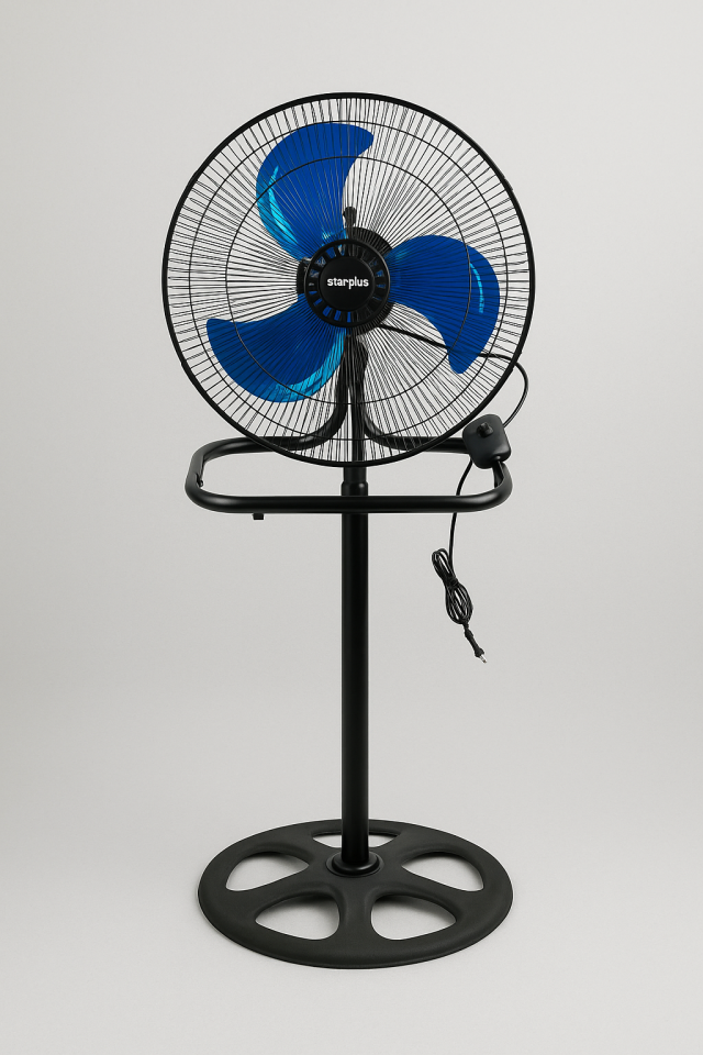 55W Ayaklı Vantilatör – 3 Kademeli Sessiz Salınımlı Metal Kafesli Yüksek Performanslı Fan