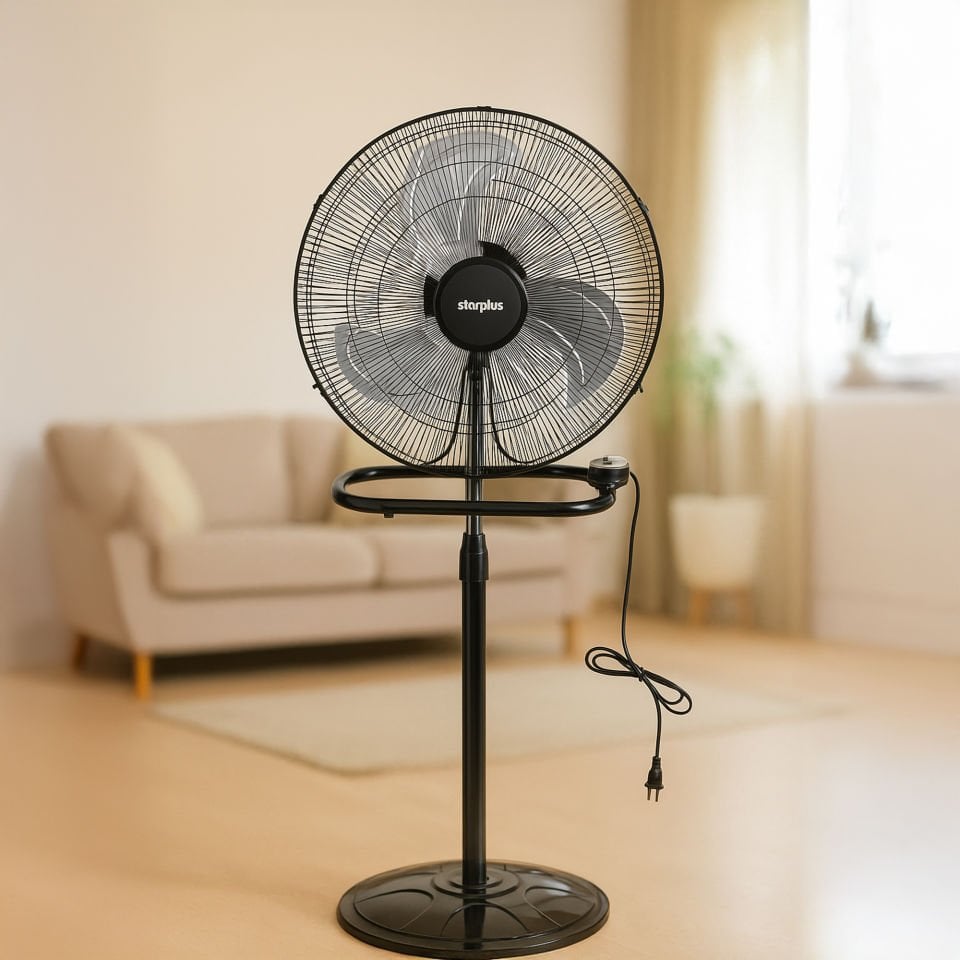 75W Metal Gövdeli Ayaklı Vantilatör – 3 Kademeli Sessiz Salınımlı Sanayi Tipi Fan