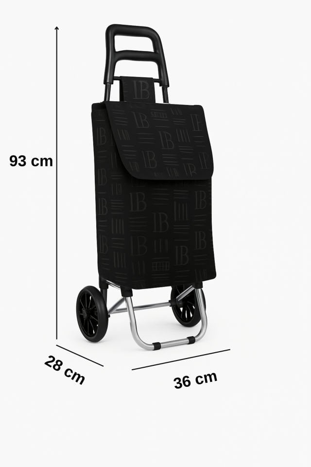 Ses Yapmaz Tekerlekli Su Geçirmez Çantalı Alüminyum Gövdeli Katlanabilir Pazar Arabası Kahverengi