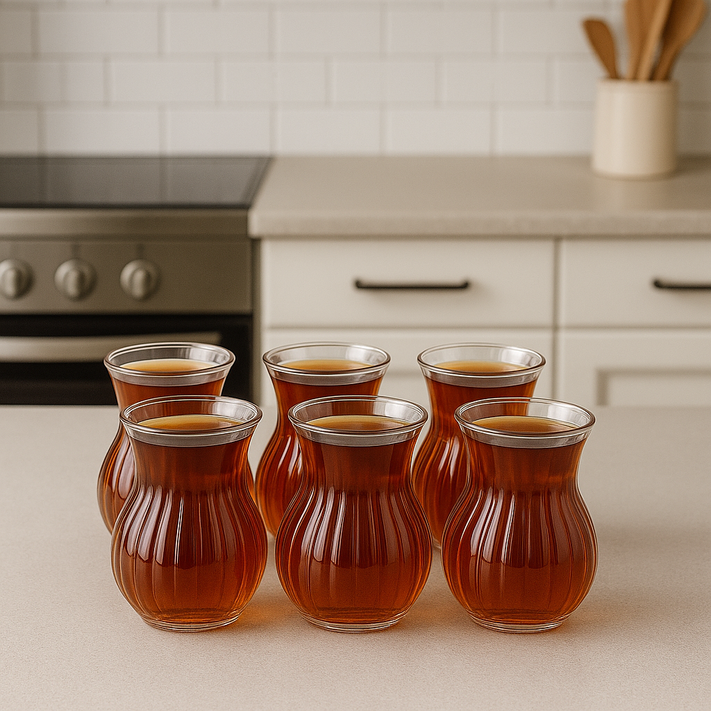 Keyf-i Ala 6'lı Isıya Dayanıklı Borosilikat Cam Çizgili Çay Bardağı 200 ml