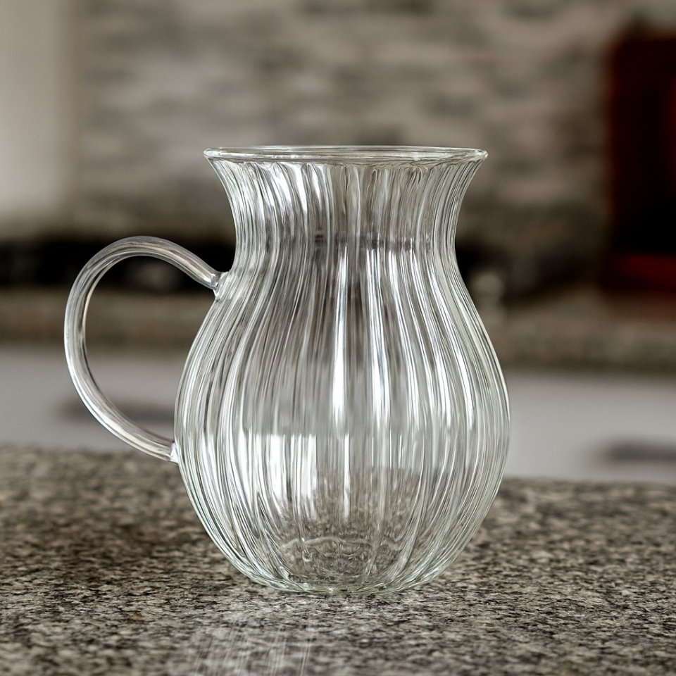 Keyf-i Ala 6'lı Isıya Dayanıklı Çizgili Borosilikat Cam Kulplu Çay Bardağı 200 ml