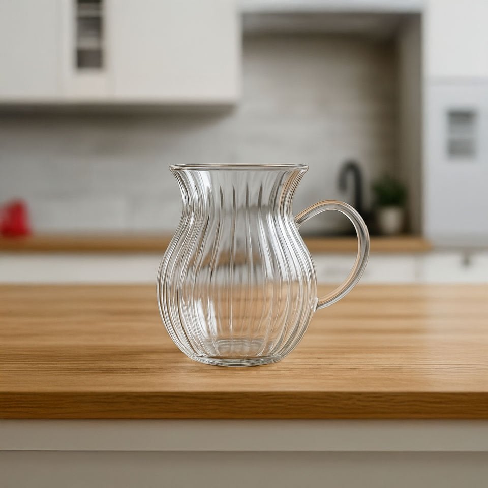 Keyf-i Ala 6'lı Isıya Dayanıklı Çizgili Borosilikat Cam Kulplu Çay Bardağı 200 ml