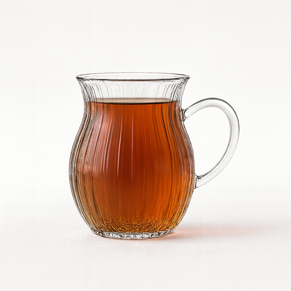 Keyf-i Ala 6'lı Isıya Dayanıklı Çizgili Borosilikat Cam Kulplu Çay Bardağı 200 ml