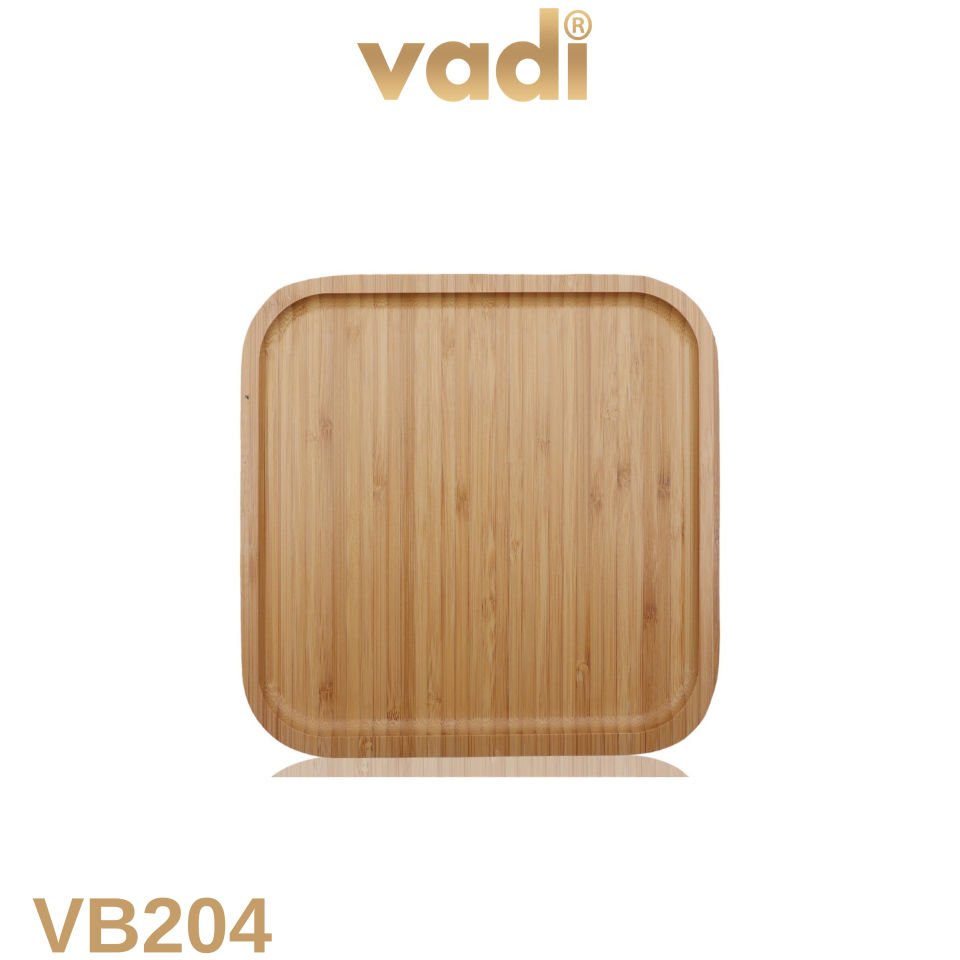 50 adet Kare Bambu Sunum Tabağı 25x25 cm