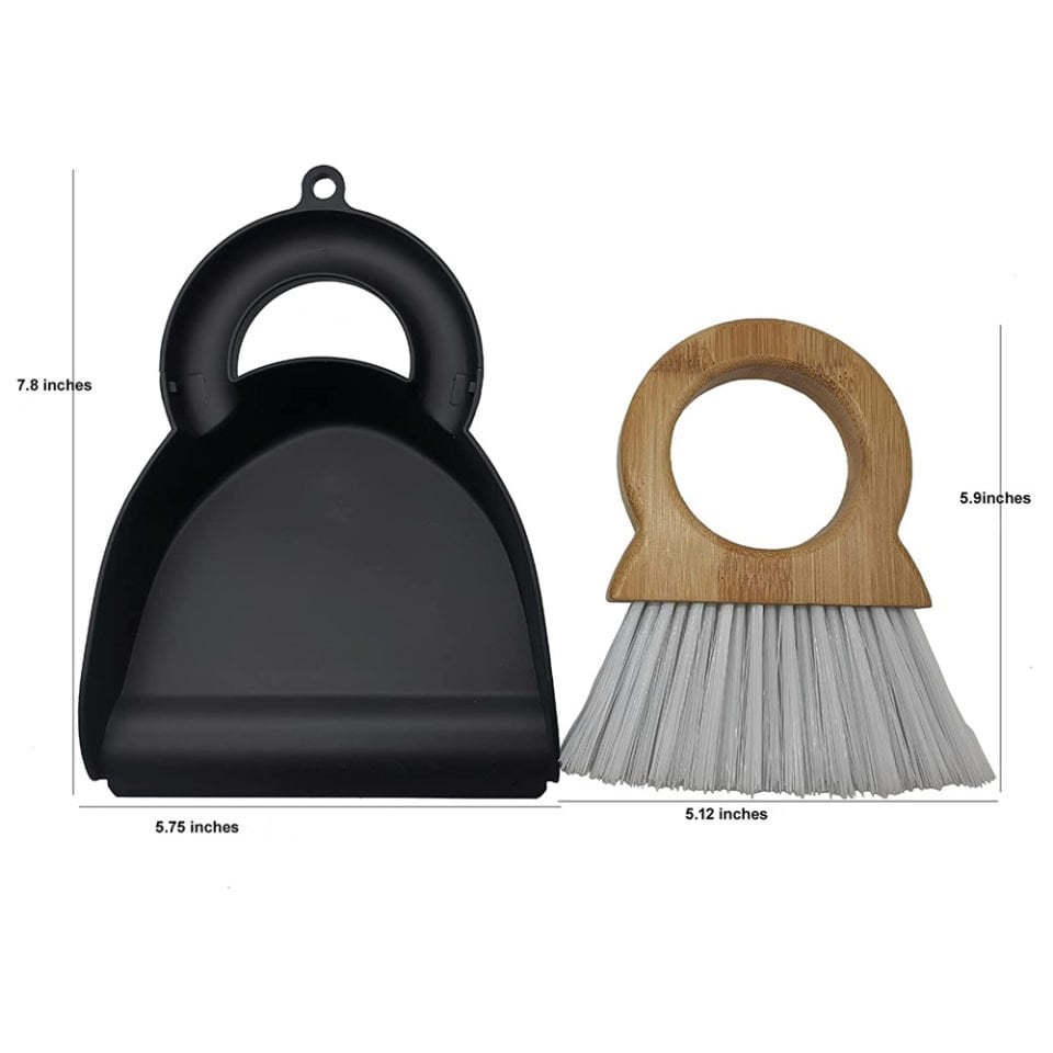 Ergonomik Plastik Faraş ve Ergonomik Bambu Saplı Yuvarlak Fırça Seti