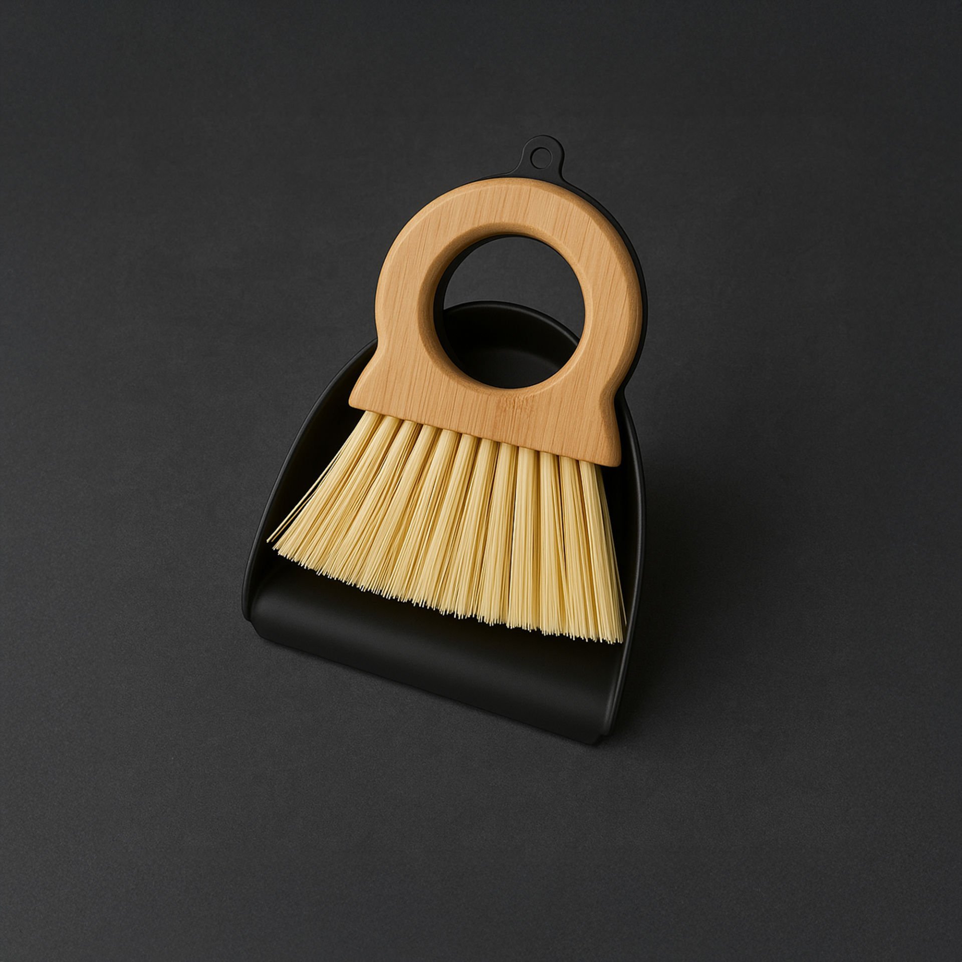 Ergonomik Plastik Faraş ve Ergonomik Bambu Saplı Yuvarlak Fırça Seti