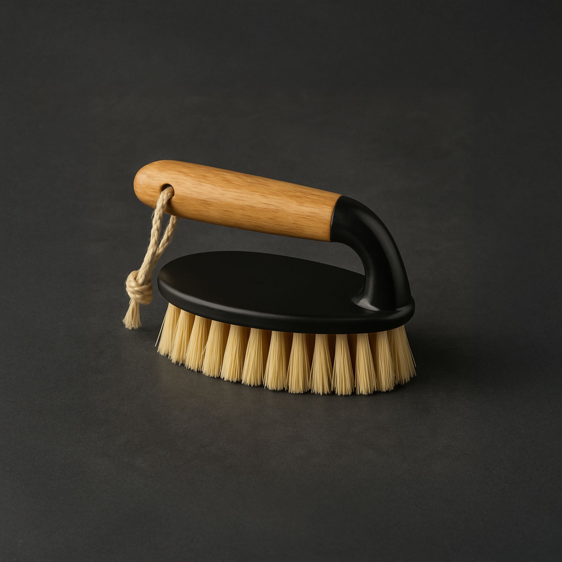 Bambu Saplı Oval Bulaşık ve Yer Temizlik Fırçası - Mutfak, Zemin ve Banyo Kullanımına Uygun
