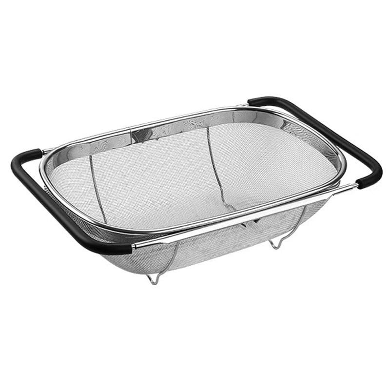 Ayarlanabilir Paslanmaz Çelik Lavabo Üstü Sebze Mutfak Süzgeçi