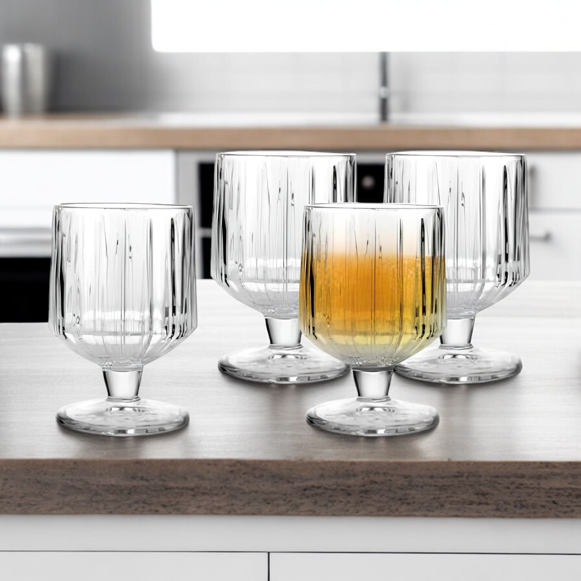 Belinda 4'lü Su Meşrubat Kahve Yanı Ayaklı Bardak 245 ml