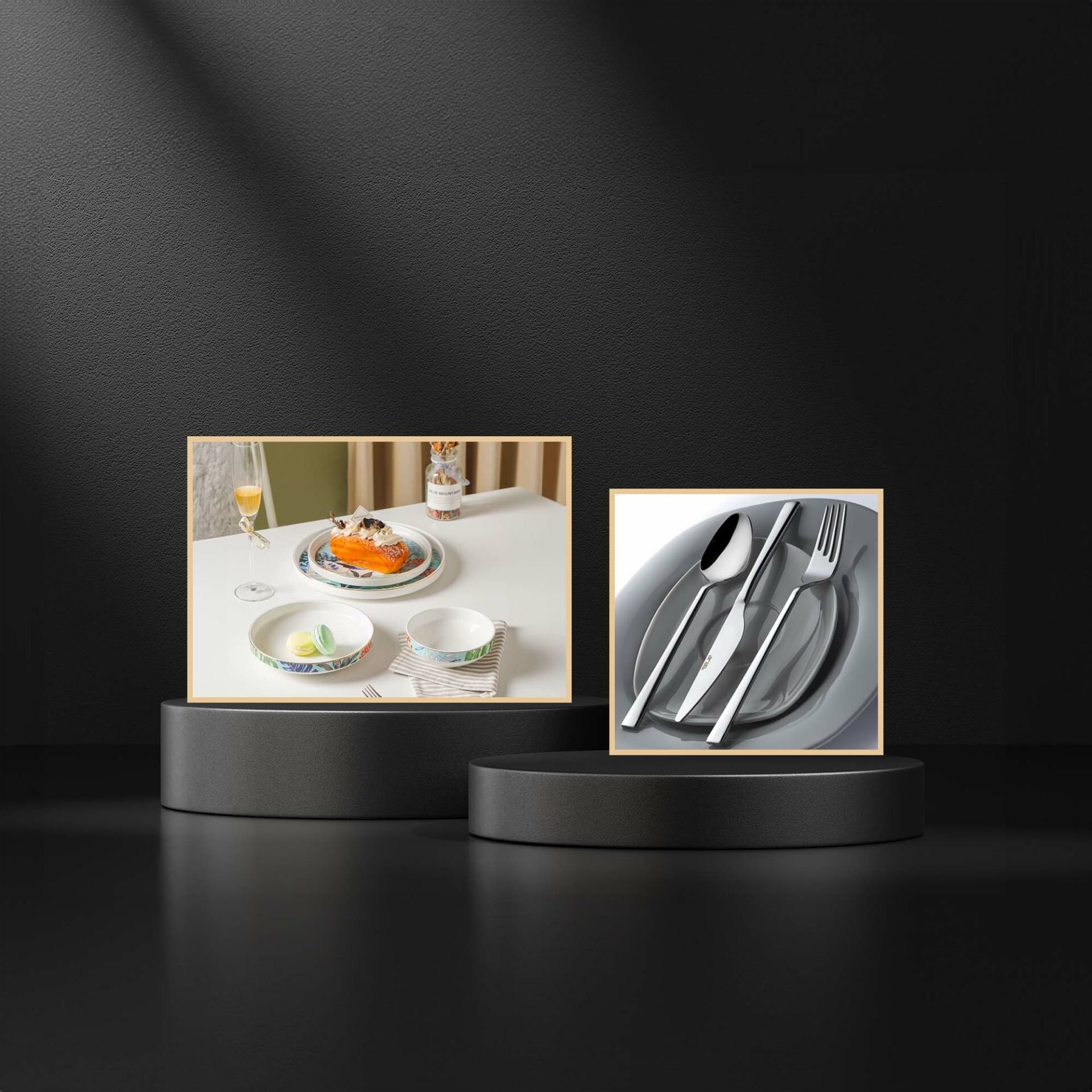 İkili takım Peacock 24 parça yemek takımı + 18 parça Antalya çatal kaşık bıçak takımı