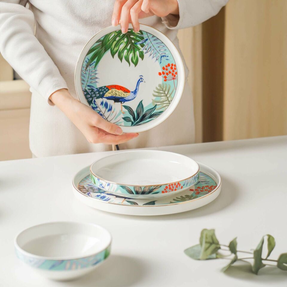 İkili takım Peacock 24 parça yemek takımı + 18 parça Antalya çatal kaşık bıçak takımı