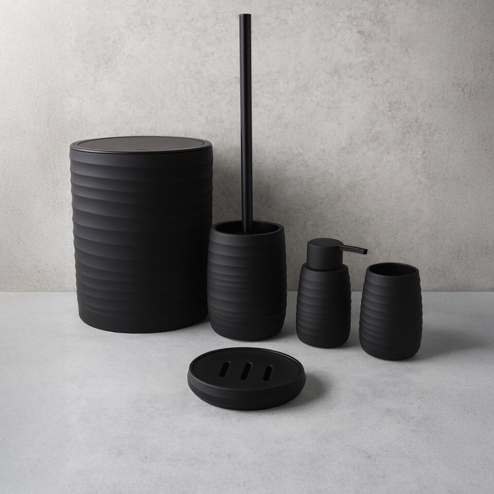 Olivia Soft Dokulu 5 Parça Modern Akrilik Banyo Seti