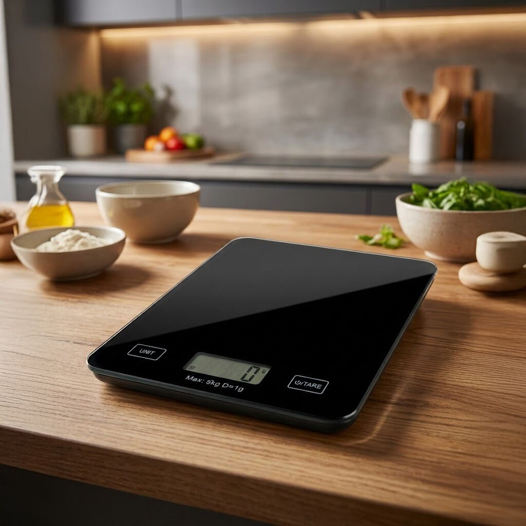 Siyah Cam Dijital Mutfak Terazisi 5 Kg 1 Gr Hassas Dokunmatik Tartı