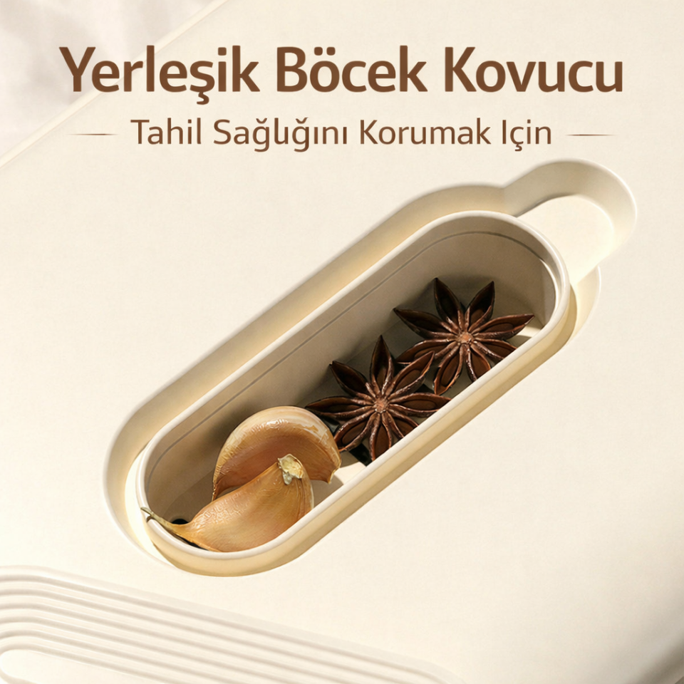 Pirinç ve Bakliyat Kovası 10 Litre Ölçekli Erzak Saklama Kabı Mutfak Düzenleyici